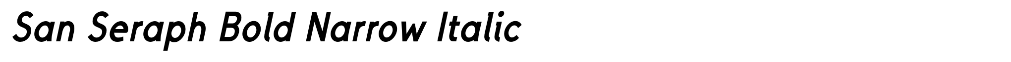 San Seraph Bold Narrow Italic image